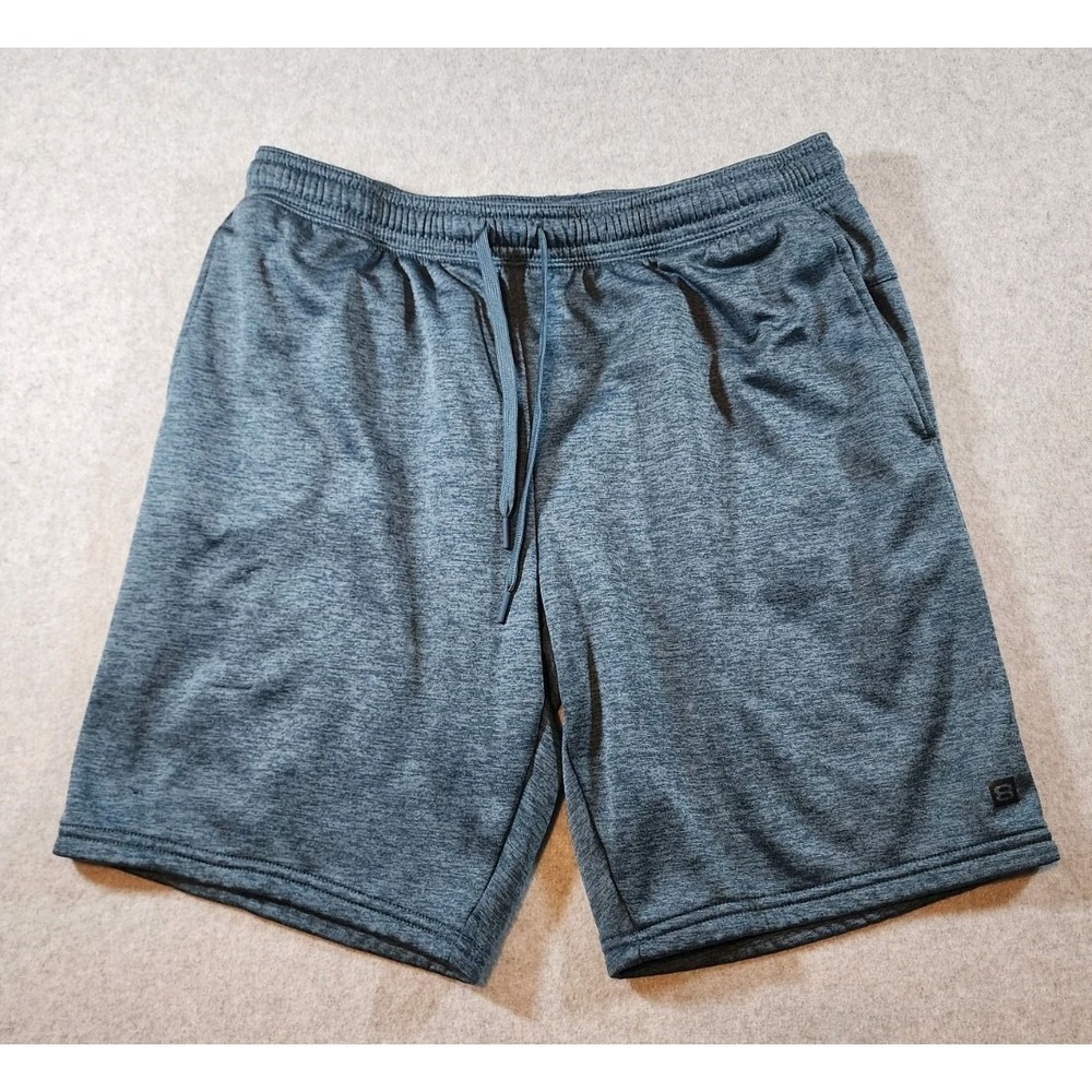 Layer 8 Men's Athletic Shorts, Size L, Blue, 9" Inseam, Elastic, Drawstring
